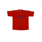 Vintage 90s Mets T-Shirt Size Small Orange Short Sleeve by Jerzees